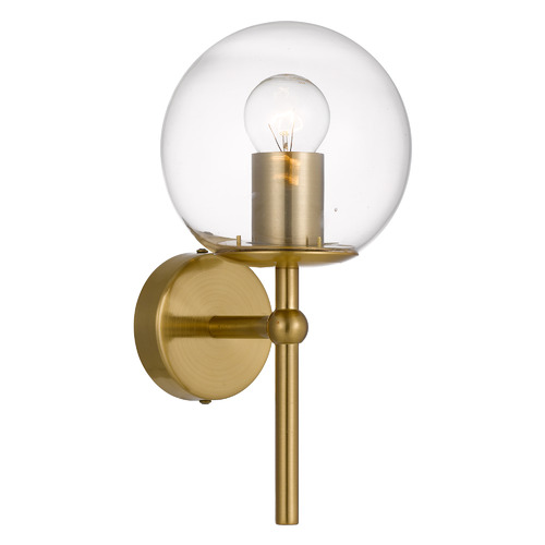 Gold and clearance glass wall sconce